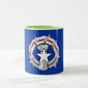 Caneca De Café Em Dois Tons Bandeira das Ilhas Marianas nortes