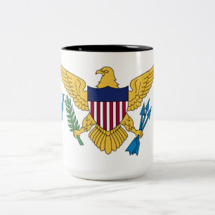 Caneca De Café Em Dois Tons Bandeira das Ilhas Virgens dos Estados Unidos