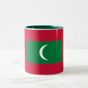 Caneca De Café Em Dois Tons Bandeira das Maldivas