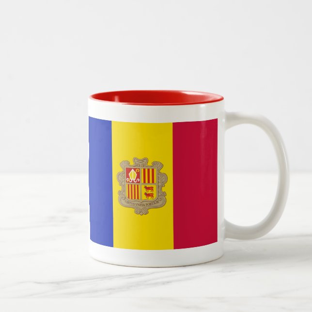Caneca De Café Em Dois Tons Bandeira de Andorra (Direita)