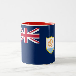 Caneca De Café Em Dois Tons Bandeira de Anguila Patriótica