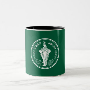Caneca De Café Em Dois Tons Bandeira de Bangkok (Cidade da Capital Tailandesa)
