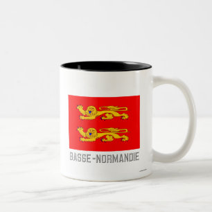 Caneca De Café Em Dois Tons Bandeira de Basse-Normandie com nome