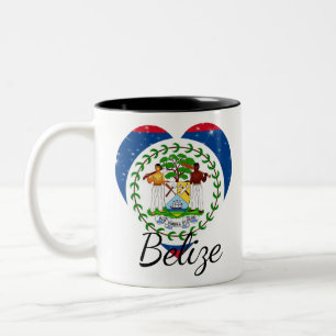 Caneca De Café Em Dois Tons Bandeira de Belize.