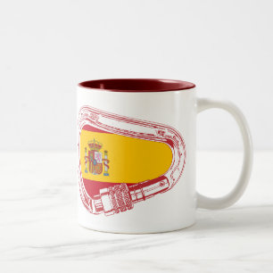 Caneca De Café Em Dois Tons Bandeira de Carabiner da espanha