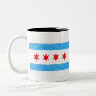 Caneca De Café Em Dois Tons Bandeira de Chicago