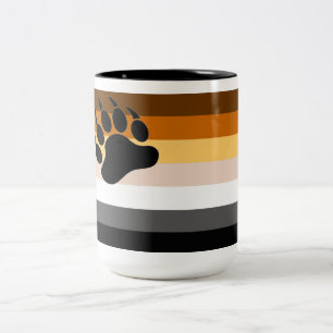 Caneca De Café Em Dois Tons Bandeira de Cores do Orgulho de Urso Sinalizador d