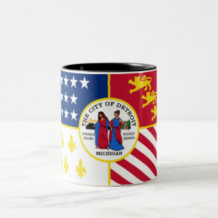 Caneca De Café Em Dois Tons Bandeira de Detroit