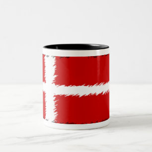 Caneca De Café Em Dois Tons Bandeira de Dinamarca