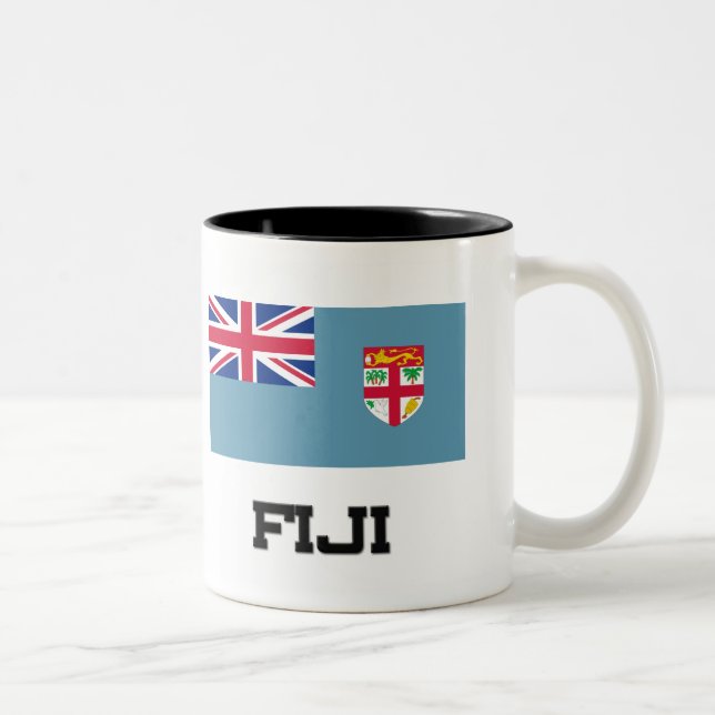 Caneca De Café Em Dois Tons Bandeira de Fiji (Direita)