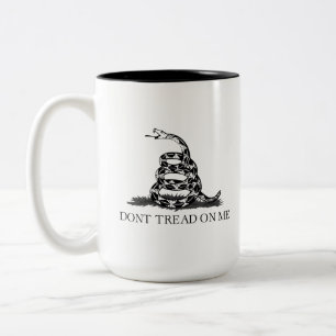 Caneca De Café Em Dois Tons Bandeira de Gadsden Não Pise em Mim Libertário Ama