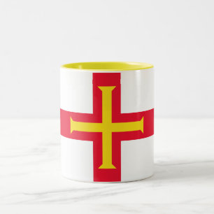 Caneca De Café Em Dois Tons Bandeira de Guernsey