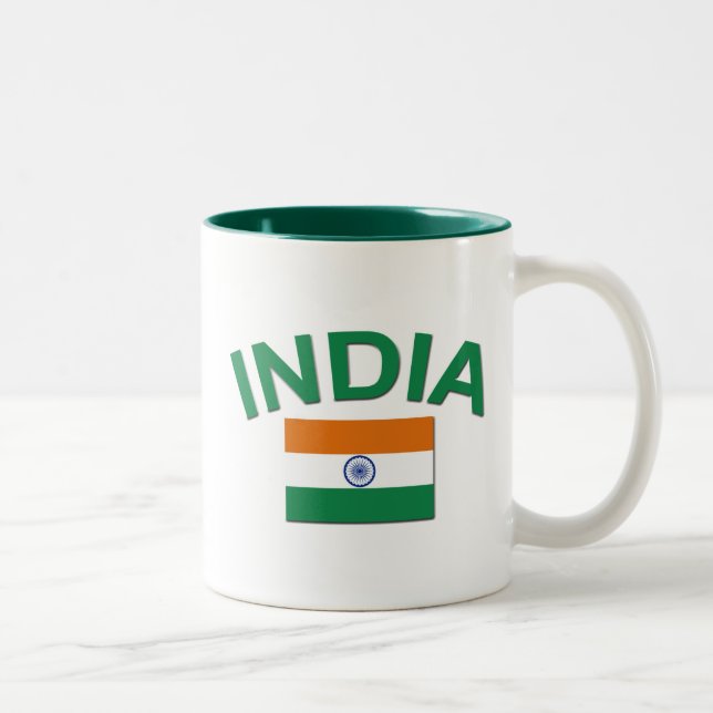 Caneca De Café Em Dois Tons Bandeira de India (Direita)