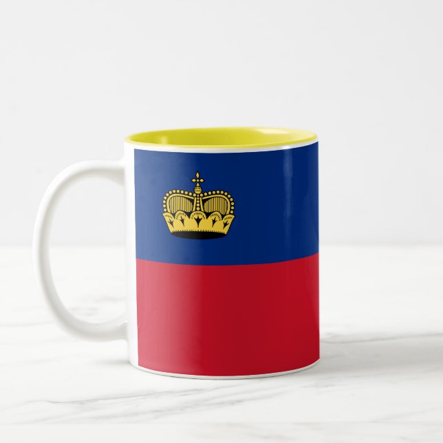 Caneca De Café Em Dois Tons Bandeira de Liechtenstein (Esquerda)