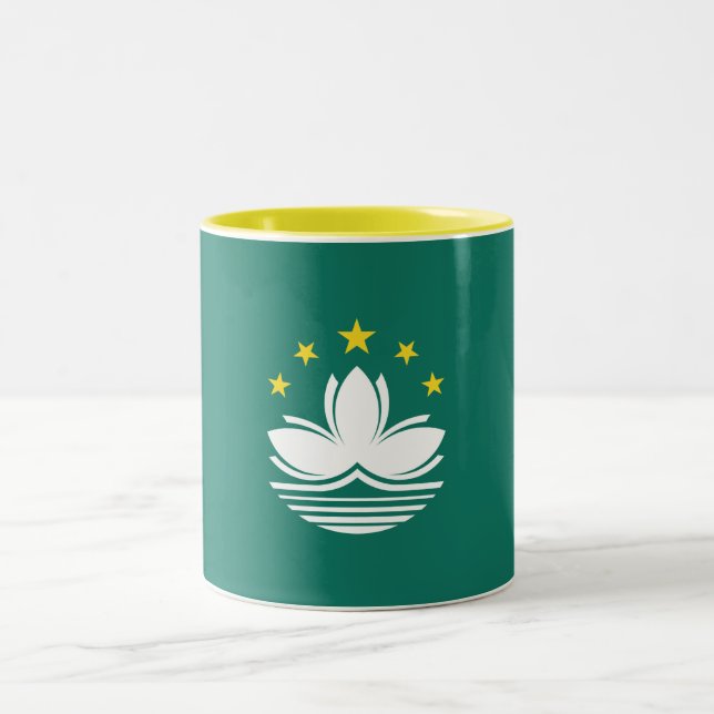 Caneca De Café Em Dois Tons Bandeira de Macau (Centro)