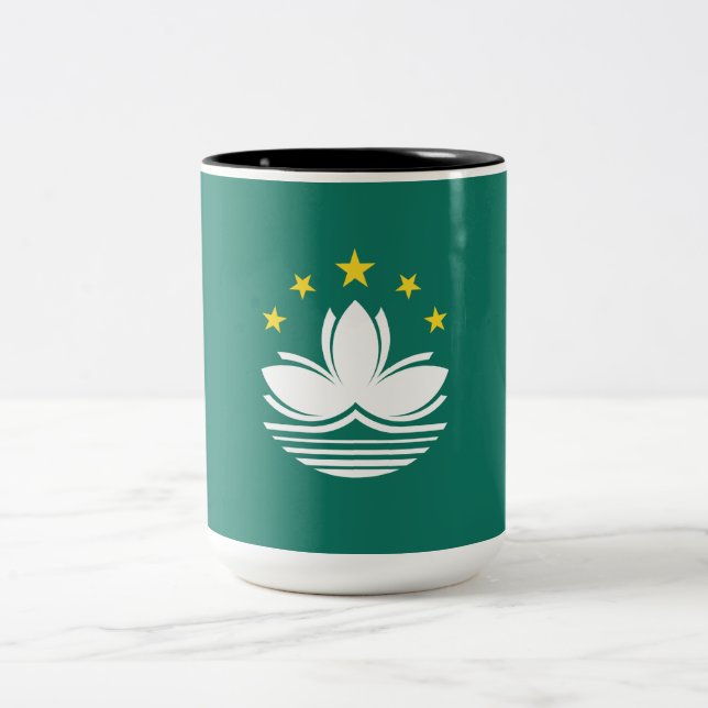 Caneca De Café Em Dois Tons Bandeira de Macau (região chinesa) (Centro)