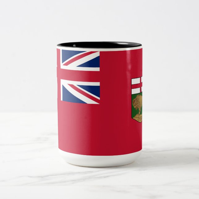 Caneca De Café Em Dois Tons Bandeira de Manitoba (Centro)