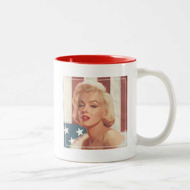 Caneca De Café Em Dois Tons Bandeira de Marilyn (Direita)