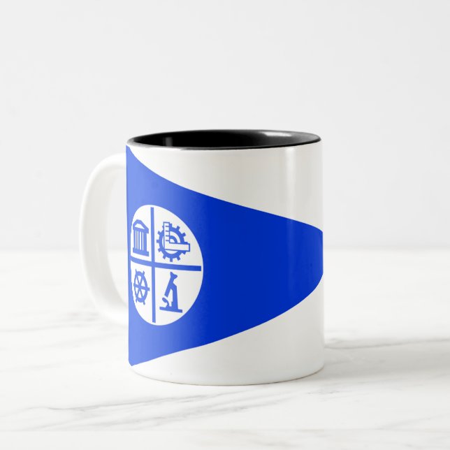 Caneca De Café Em Dois Tons Bandeira de Minneapolis (Frente Esquerda)
