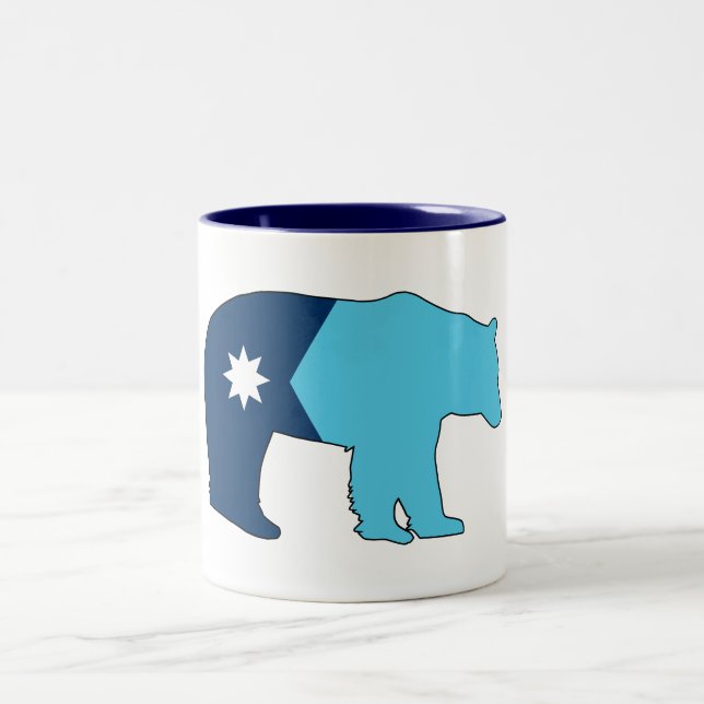 Caneca De Café Em Dois Tons Bandeira de Minnesota Urso (Centro)