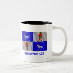 Caneca De Café Em Dois Tons Bandeira de ondulação do län de Norrbottens com