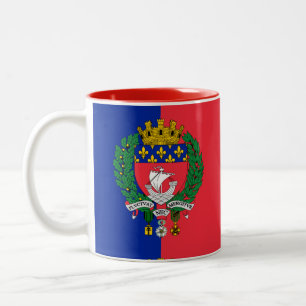 Caneca De Café Em Dois Tons Bandeira de Paris, França, Mug de Café de Duas Ton