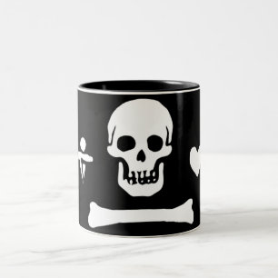 Caneca De Café Em Dois Tons Bandeira de pirata autêntica da capota de Stede