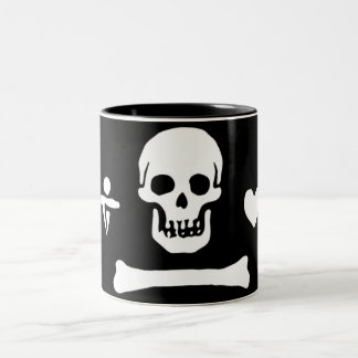 Caneca De Café Em Dois Tons Bandeira de pirata autêntica da capota de Stede