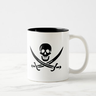 Caneca De Café Em Dois Tons Bandeira de pirata autêntica de Jack Rackam