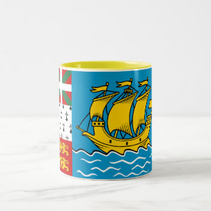 Caneca De Café Em Dois Tons Bandeira de São Pedro e Miquelão