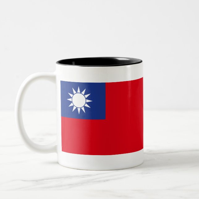 Caneca De Café Em Dois Tons Bandeira de Taiwan (Esquerda)