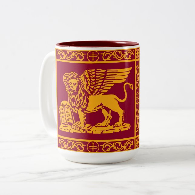 Caneca De Café Em Dois Tons Bandeira de Veneza Photo Wallet (Frente Esquerda)