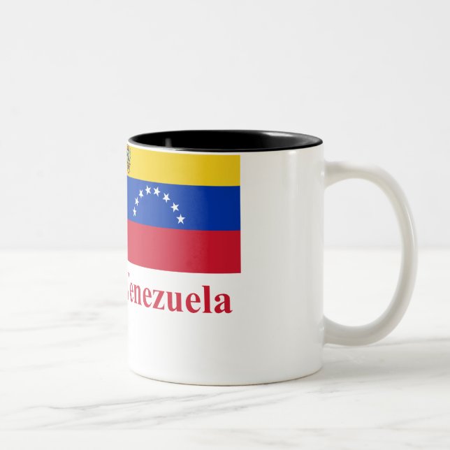 Caneca De Café Em Dois Tons Bandeira de Venezuela com nome (Direita)