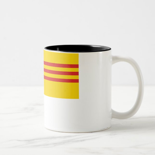 Caneca De Café Em Dois Tons Bandeira de Vietnam sul (Direita)