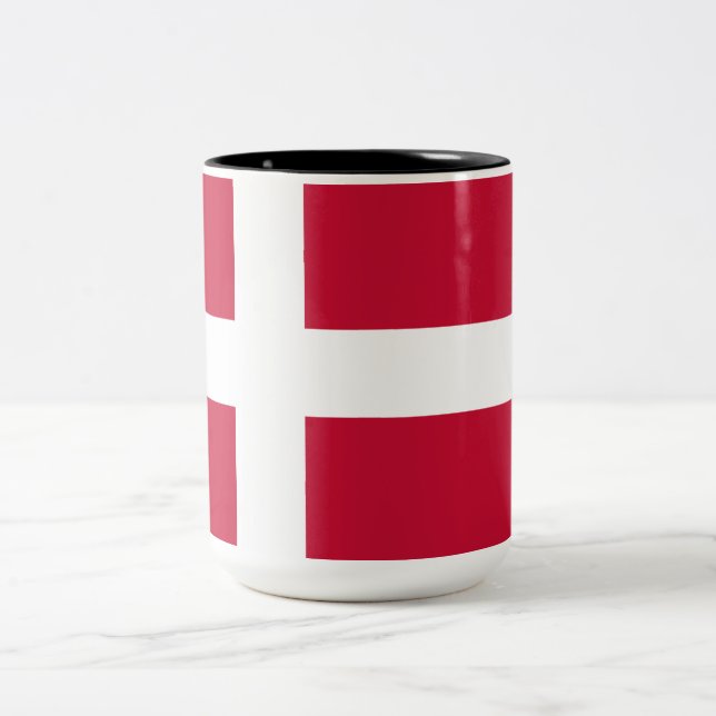 Caneca De Café Em Dois Tons Bandeira Dinamarquesa (Centro)