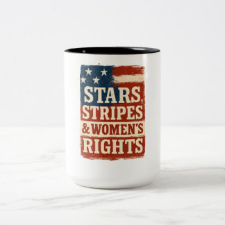 Caneca De Café Em Dois Tons Bandeira Distress com Estrelas, Listras e Direitos