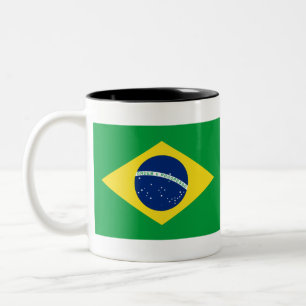 Caneca De Café Em Dois Tons Bandeira do Brasil