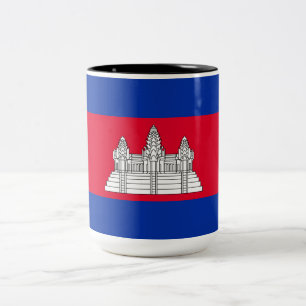 Caneca De Café Em Dois Tons Bandeira do Camboja