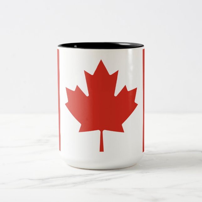 Caneca De Café Em Dois Tons Bandeira do Canadá (Centro)