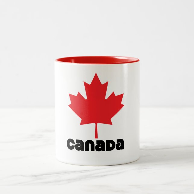 Caneca De Café Em Dois Tons Bandeira do Canadá (Centro)