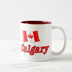 Caneca De Café Em Dois Tons Bandeira do Canadá - Calgary