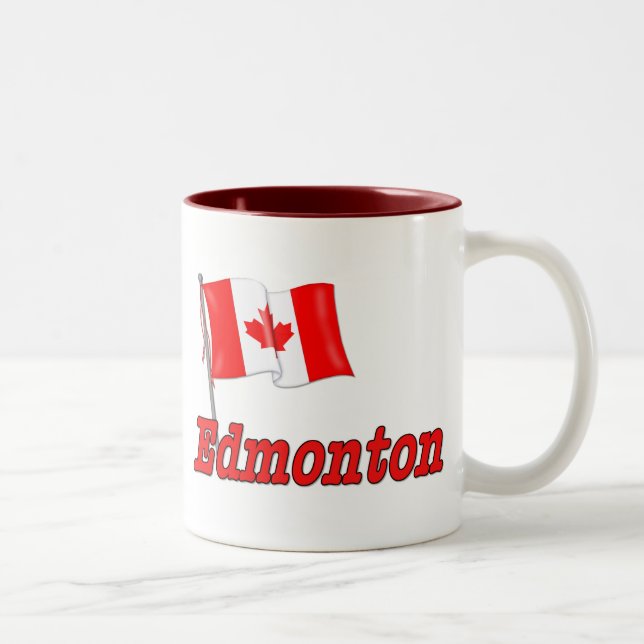 Caneca De Café Em Dois Tons Bandeira do Canadá - Edmonton (Direita)