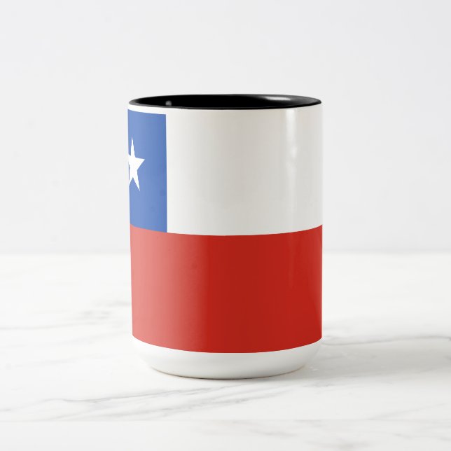 Caneca De Café Em Dois Tons Bandeira do Chile (Centro)