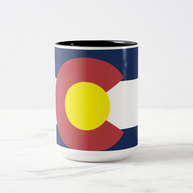 Caneca De Café Em Dois Tons Bandeira do Colorado (Centro)