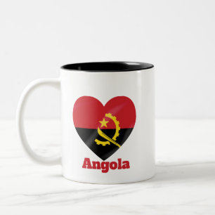 Caneca De Café Em Dois Tons Bandeira do Coração de Angola