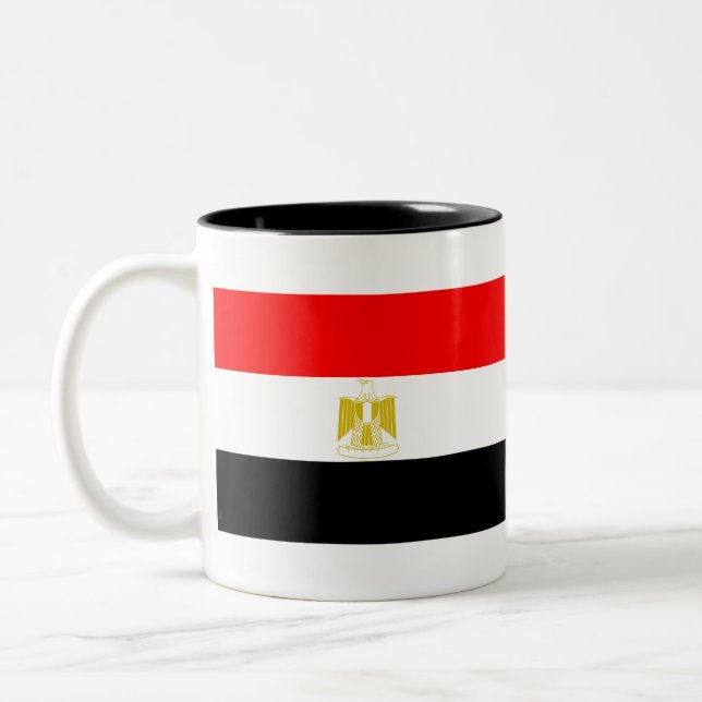 Caneca De Café Em Dois Tons Bandeira do Egito (Esquerda)