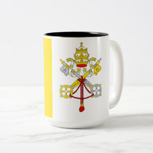 Caneca De Café Em Dois Tons Bandeira do Estado da Cidade do Vaticano