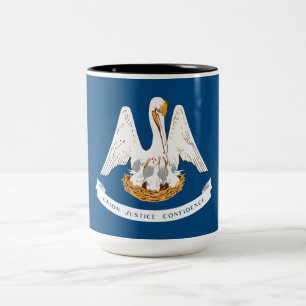Caneca De Café Em Dois Tons Bandeira do Estado da Louisiana