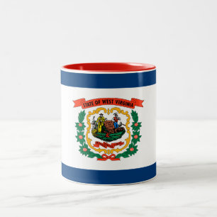 Caneca De Café Em Dois Tons Bandeira do Estado da Virgínia Ocidental