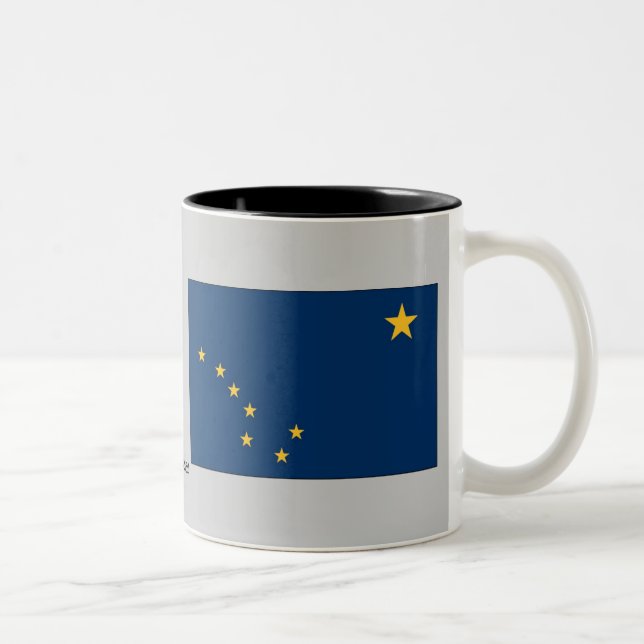 Caneca De Café Em Dois Tons Bandeira do estado de Alaska (Direita)
